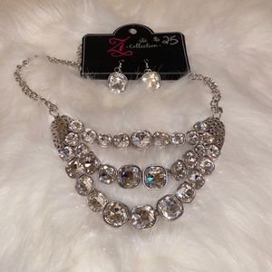 Silver statement necklace and earrings NEW
